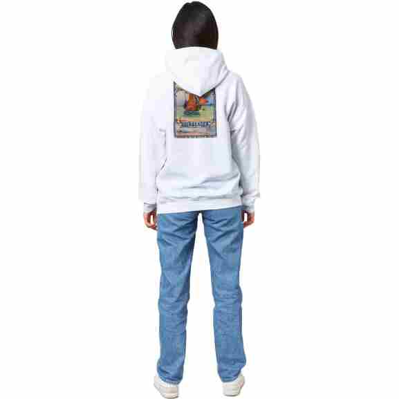 Witte Klassieke Hoodie van Gebreide Fleece Witte klassieke hoodie gemaakt van voorgekrompen gebreide fleece