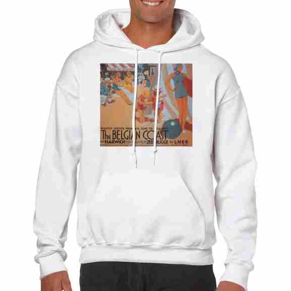 Witte Klassieke Hoodie met Dubbel Gevoerde Capuchon Witte klassieke hoodie met dubbel gevoerde capuchon
