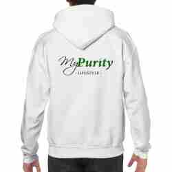 MyPurity witte klassieke hoodie met vezelgehalte variatie