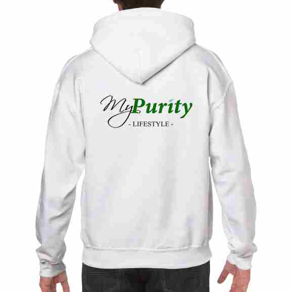 MyPurity Hoodie met Vezelgehalte Variatie MyPurity witte klassieke hoodie met vezelgehalte variatie