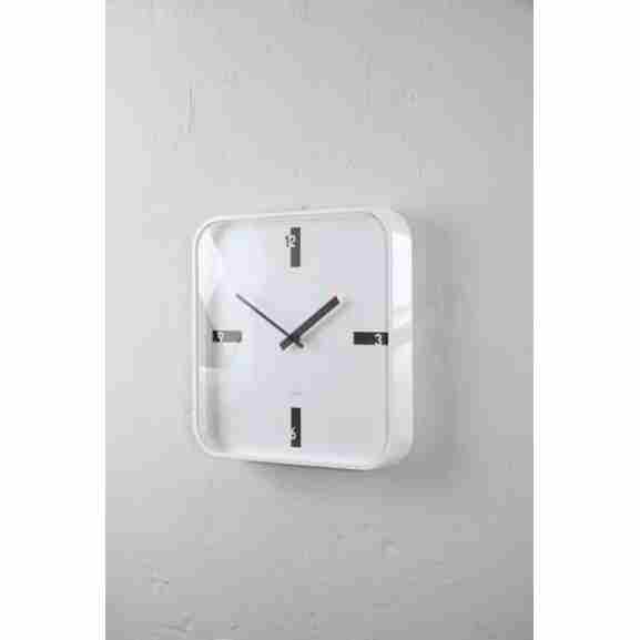 Witte wandklok met hoogglans ABS-kunststof kast