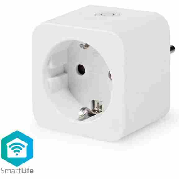 Nedis witte slimme stekker met Wi-Fi voor verbinding met smart home systemen