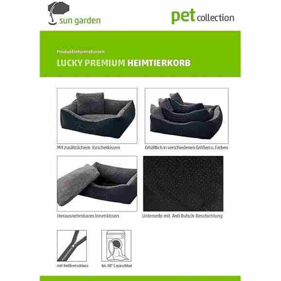 Sun Garden hondenmand Lucky grijs met extra kussentje