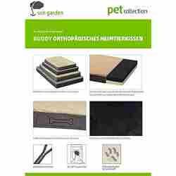Sun Garden Buddy kussen beige voor honden met memory foam