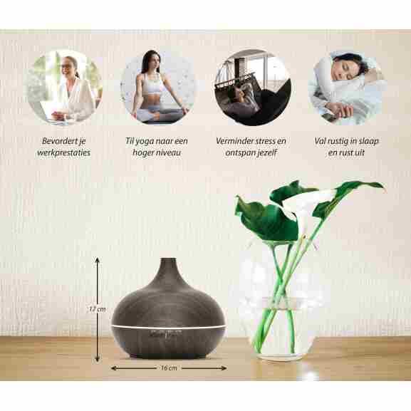 Essential Pro Aroma Diffuser met automatische uitschakeling in houtkleur