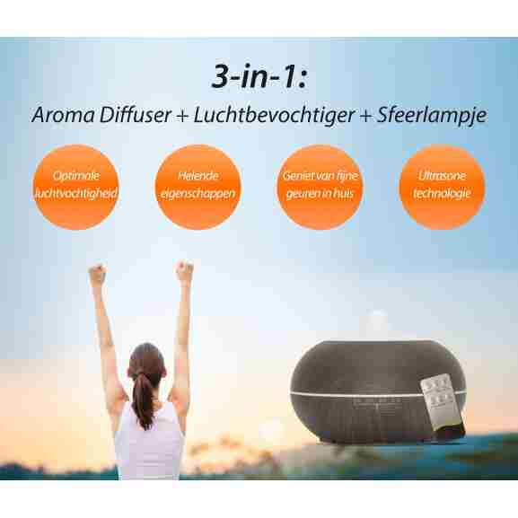 Sun Shine Pro Aroma Diffuser met ultrasone technologie