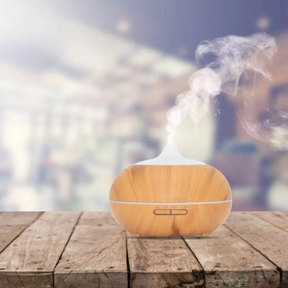 Sun Shine Pro Aroma Diffuser met 7 rustgevende kleuren in Licht Wood