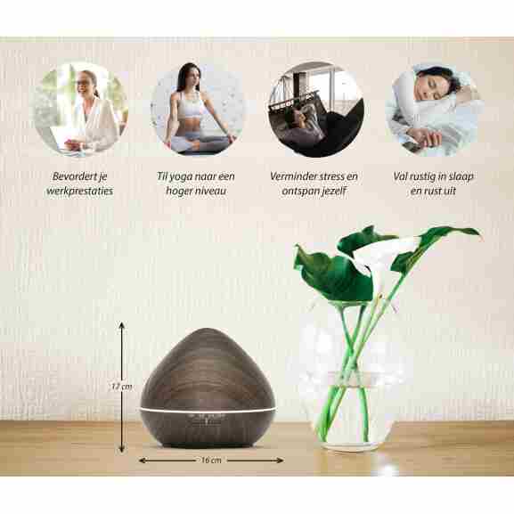 Zen Pro Aroma Diffuser voor droge hoest in donker hout