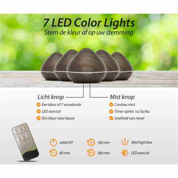 Zen Pro Aroma Diffuser voor droge huid in donker hout