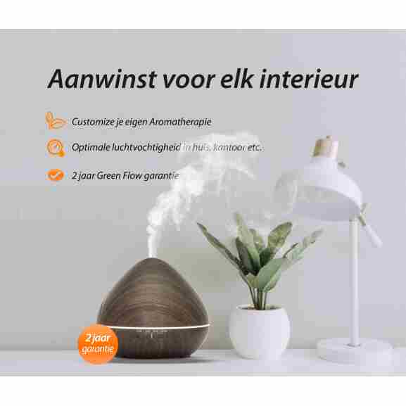 Zen Pro Aroma Diffuser met automatische uitschakeling in donker hout