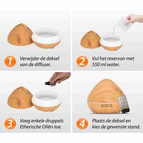Zen Pro Licht Hout Knoppen Zen Pro aroma diffuser licht hout knoppen