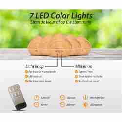 Zen Pro aroma diffuser licht hout in interieur