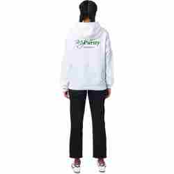 MyPurity witte klassieke hoodie met een kwartslag gedraaid