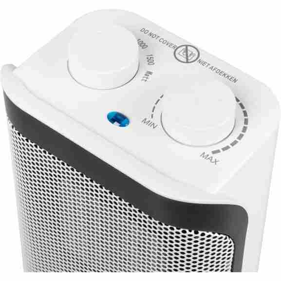 Eurom Sub-heat 1500 keramische heater compact formaat, wit en roestvrij staal