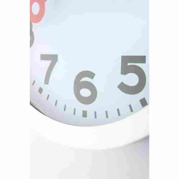 Nextime Station klok met witte wijzerplaat en aluminium rand