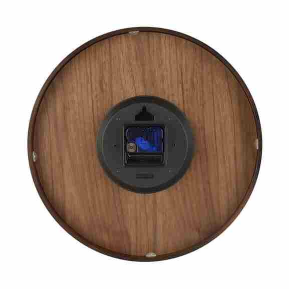 Nextime Wood Wood Medium wandklok bruin met gedetailleerde houten wijzers