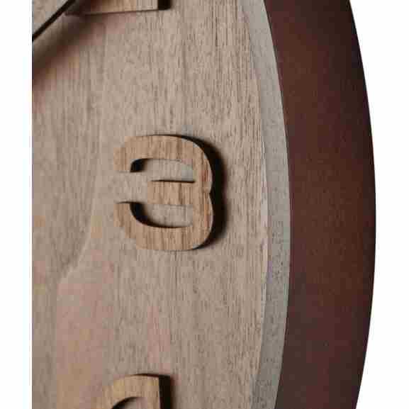 Nextime Wood Wood Medium wandklok bruin met 35,5cm diameter