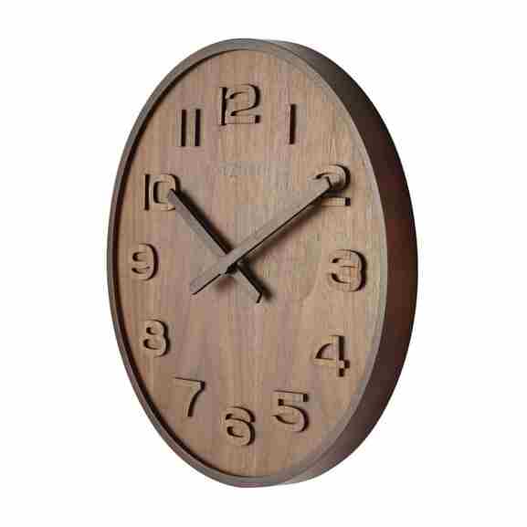 Nextime Wood Wood Medium wandklok bruin met natuurlijke houtlook