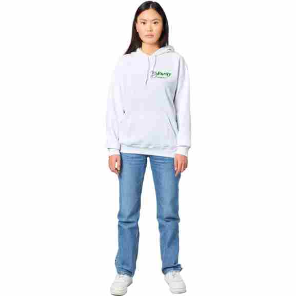 MyPurity Hoodie met Afscheurbaar Label MyPurity witte klassieke hoodie met afscheurbaar label