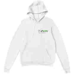 MyPurity witte klassieke hoodie met dubbeldraads gestikt