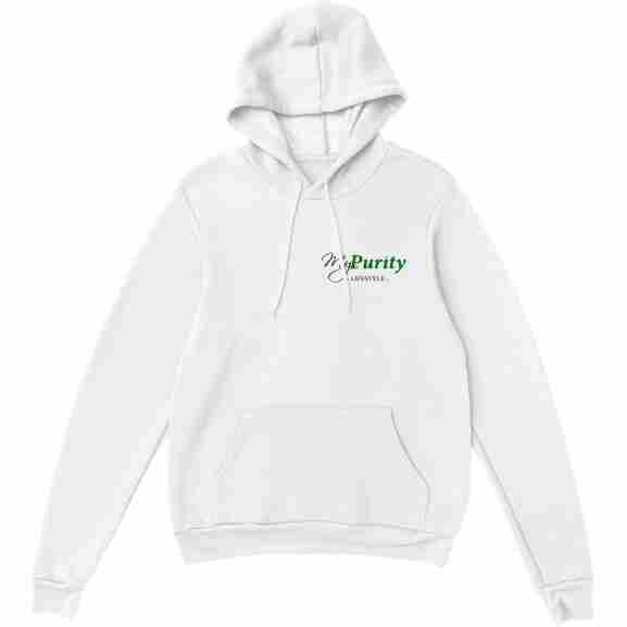 MyPurity Hoodie met Dubbeldraads Gestikt MyPurity witte klassieke hoodie met dubbeldraads gestikt