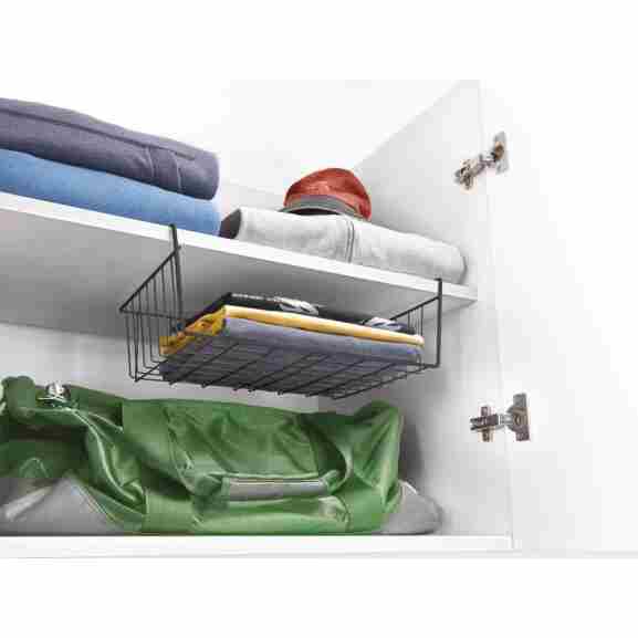 Zijaanzicht van Metaltex Babette hangmand in zwart, set van 2