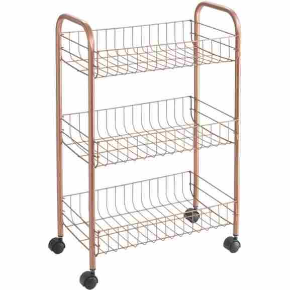 Bovenanzicht Metaltex Lugano Koper Trolley met extra opbergruimte