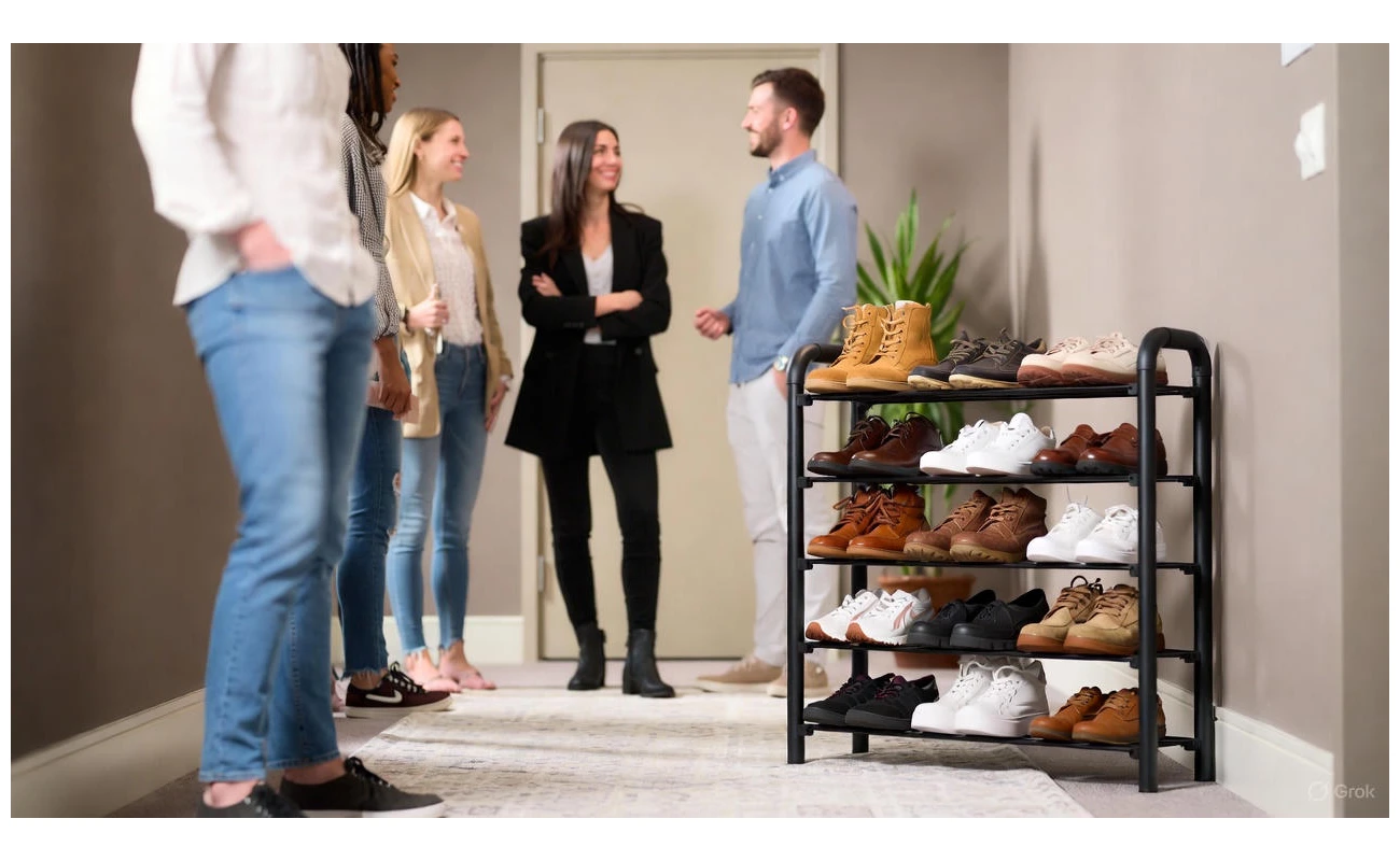 metaltex schoenenrek schoenenrek 4 laags zwart