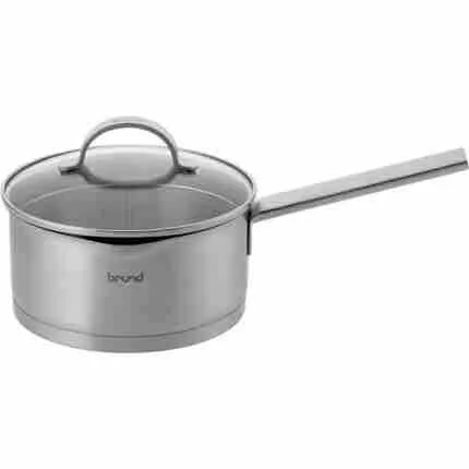 Rvs Brund steelpan met glazen deksel, inhoud 2 liter
