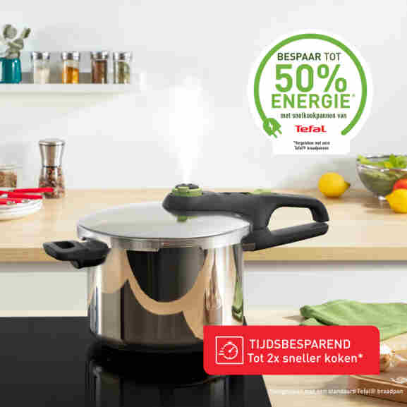 Rvs Tefal P25807 Secure 5 Trendy Snelkookpan met deksel