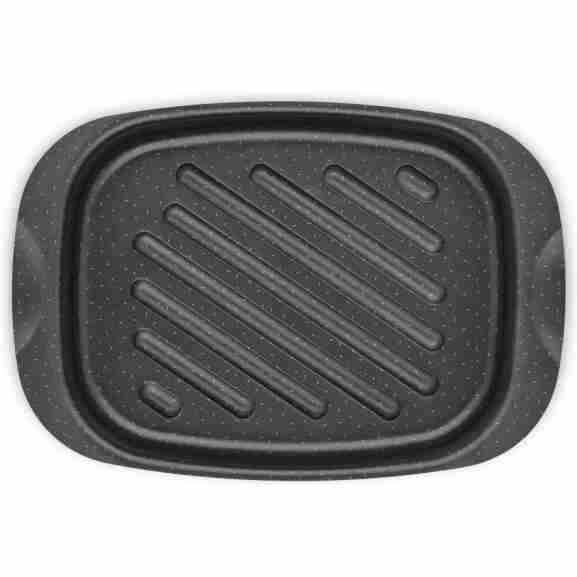Tefal Success Braadschotel zwart 27x39cm met brede handgrepen voor veiligheid