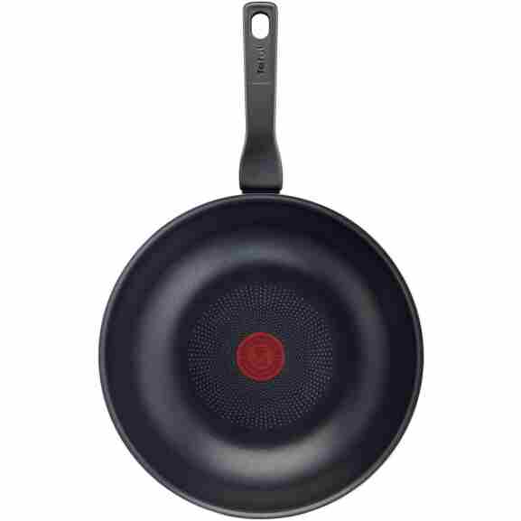 Tefal XL Force wokpan 28 cm zwart met Thermo-Signal temperatuurindicator en titanium coating voor perfecte roerbakgerechten,