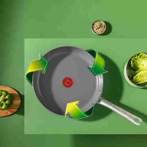 Tefal Renew+ grijs koekenpan met 100% gerecycled aluminium