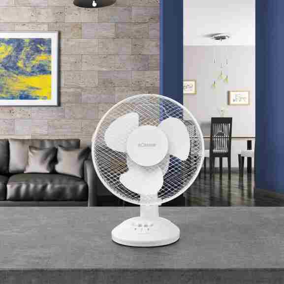 Bomann VL 1137 CB tafelventilator met praktische draagbeugel en 2 snelheden in wit