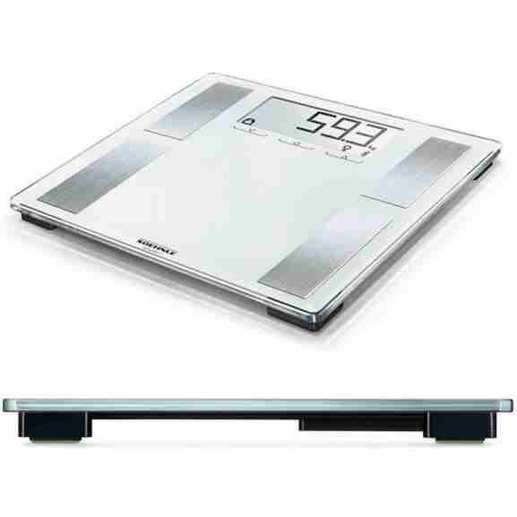 Soehnle Shape Sense Connect 100 witte weegschaal met groot LCD-scherm en BIA-meting