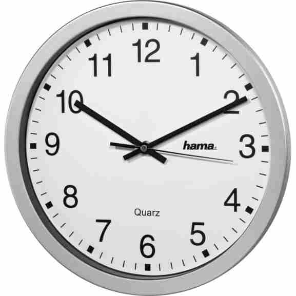 Hama CWA100 Witte Wandklok met Analoge Wijzerplaat