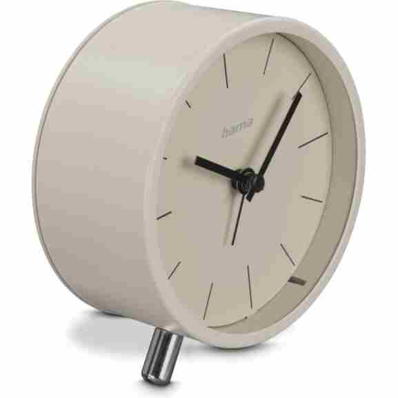 Hama DCF wekker Flores met klassiek design en elegante standvoeten in grijs/beige