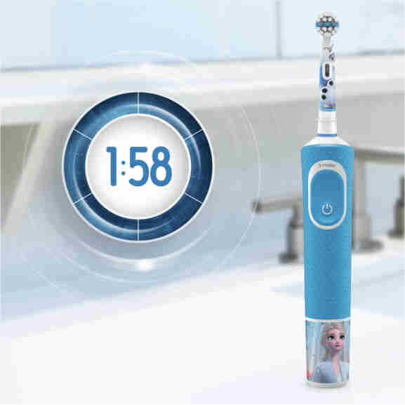 Oral-B Kids Disney Frozen 2 elektrische tandenborstel met oplaadbare accu in blauw en wit