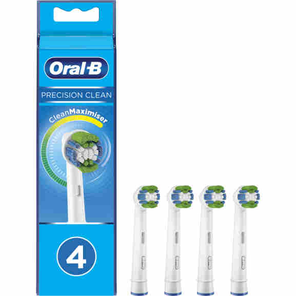 Oral-B Precision Clean opzetborstel die tandplak verwijdert, in blauw, groen en wit