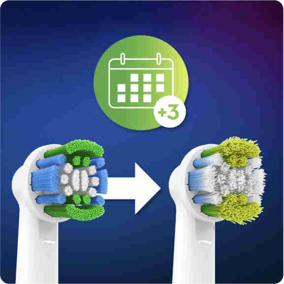Oral-B Precision Clean opzetborstel voor een tand-voor-tand reiniging in blauw, groen en wit