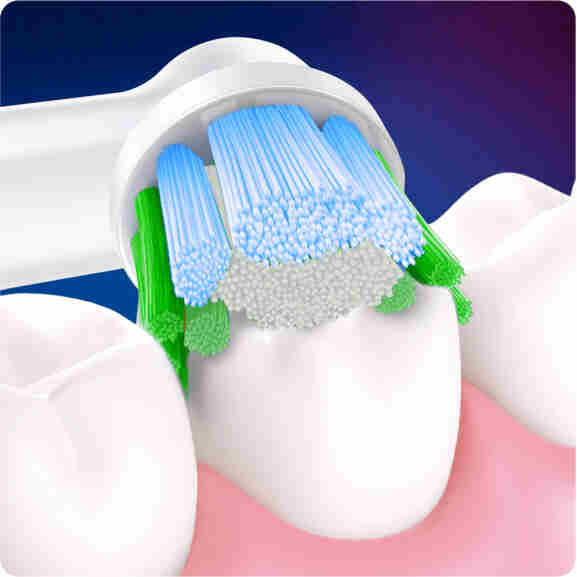 Oral-B Precision Clean opzetborstel voor een optimale prestatie in blauw, groen en wit