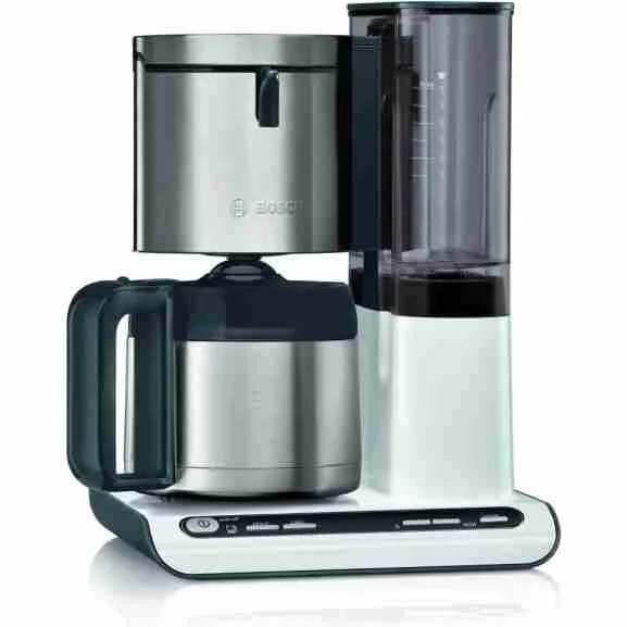 Bosch TKA8A681 Styline koffiemachine in RVS/wit met thermoskan, zwenkfilter en timerfunctie voor tot 12 kopjes aromarijke