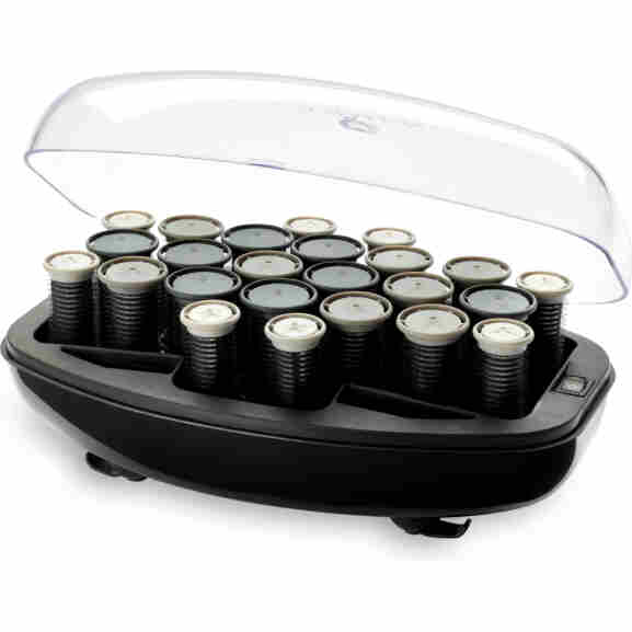 Carmen C-5040 Pro Roller Set zwart/grijs/wit met klittenband rollers voor volume en krullen