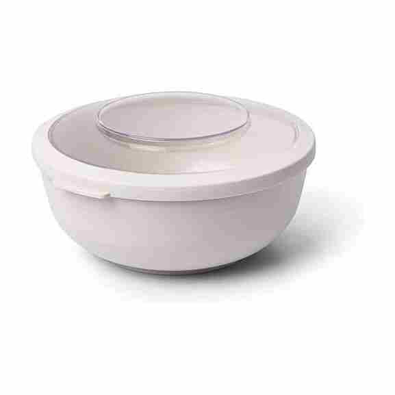Amuse Dinner Bowl zand van 2000 ML met strakke vormgeving, perfecte beige serveerschaal voor moderne tafelstyling en ruimte