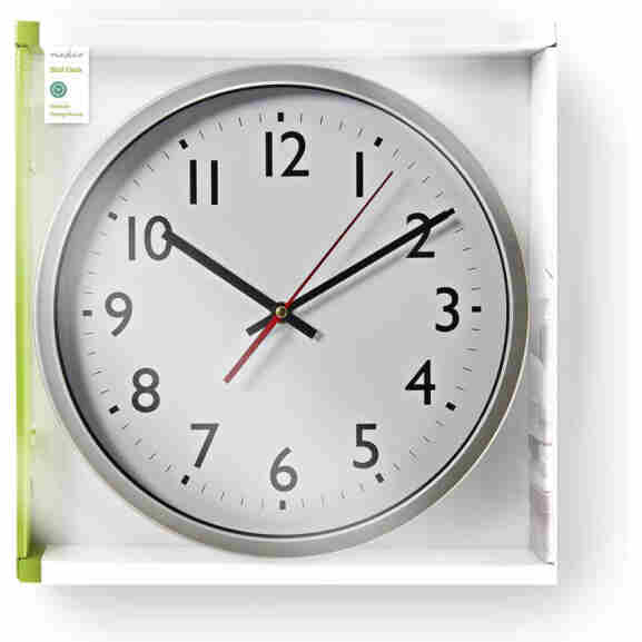 Nedis Clwa110Wt wandklok in wit met quartz technologie