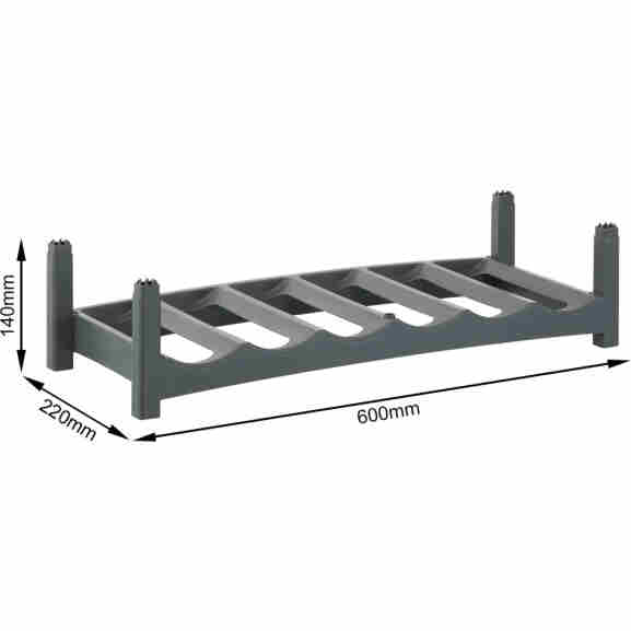 Rotho Vario Flessenrek voor 6 flessen, stapelbaar en flexibel uitbreidbaar met clip-on-systeem in antraciet