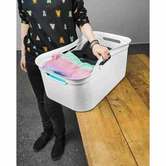 Rotho Brisen 41L wasmand met flexibel materiaal en afgeronde draaghoeken voor veilig gebruik in de badkamer