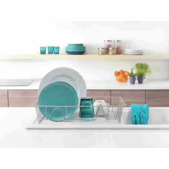 Metaltex Colonia afdruiprek zilver 48x30 cm met polytherm coating