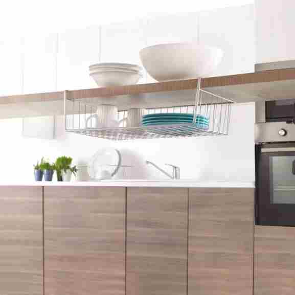 Zilverkleurige Metaltex Kanguro Opbergmand 40x26x14 cm