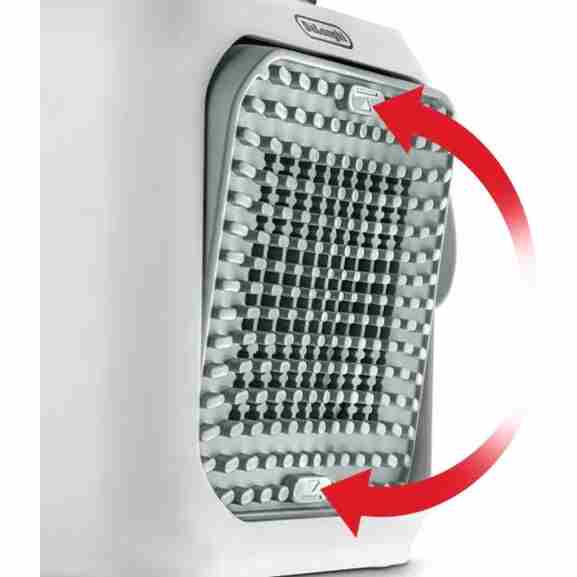 Delonghi HFX10B03.GR keramische ventilatorkachel met een stille werking van 39dB in groen/wit kleur